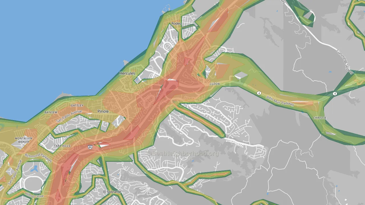 94547, CA Map of Noise Levels in 94547