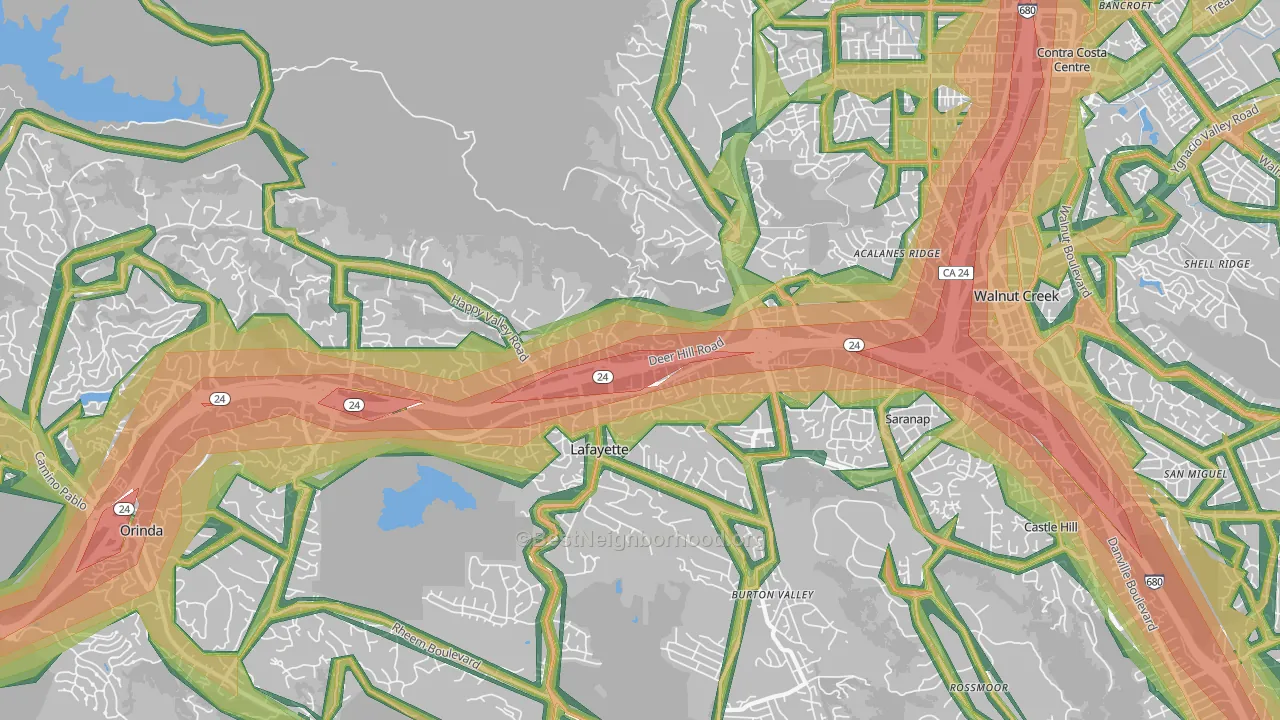 94549, CA Map of Noise Levels in 94549