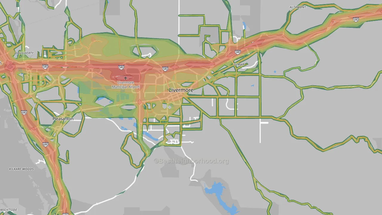 94550, CA Map of Noise Levels in 94550