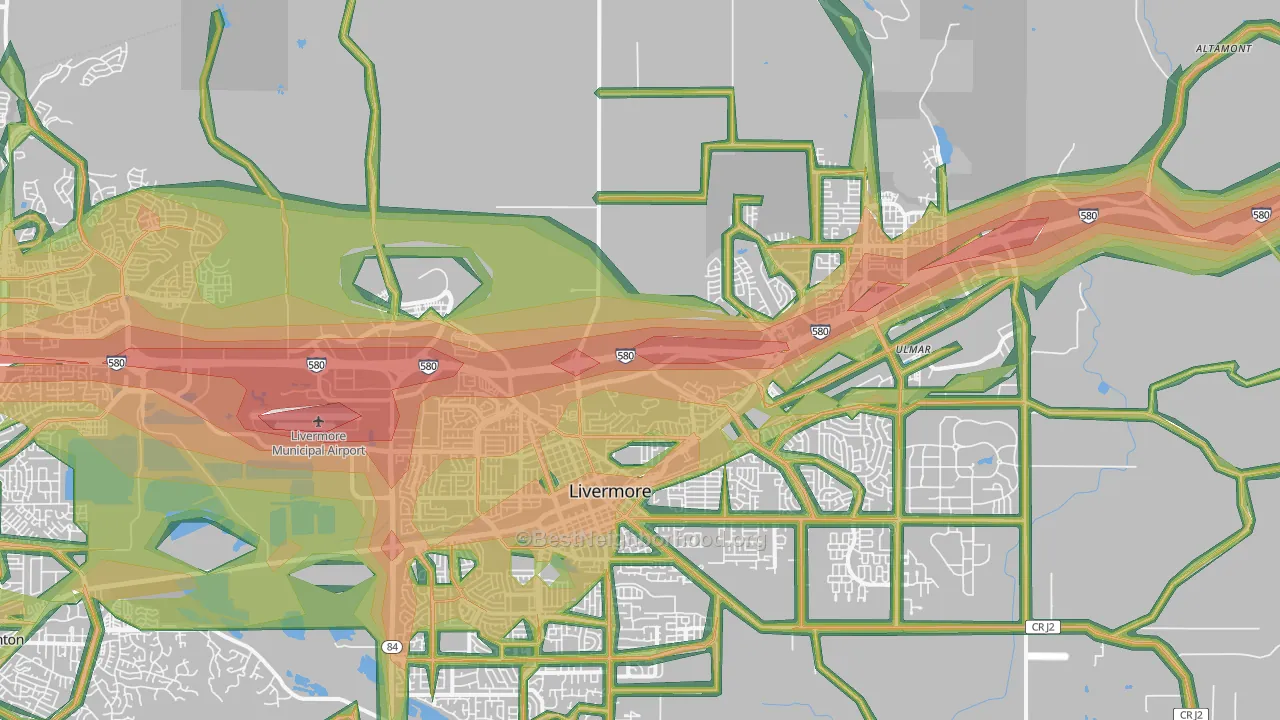 94551, CA Map of Noise Levels in 94551