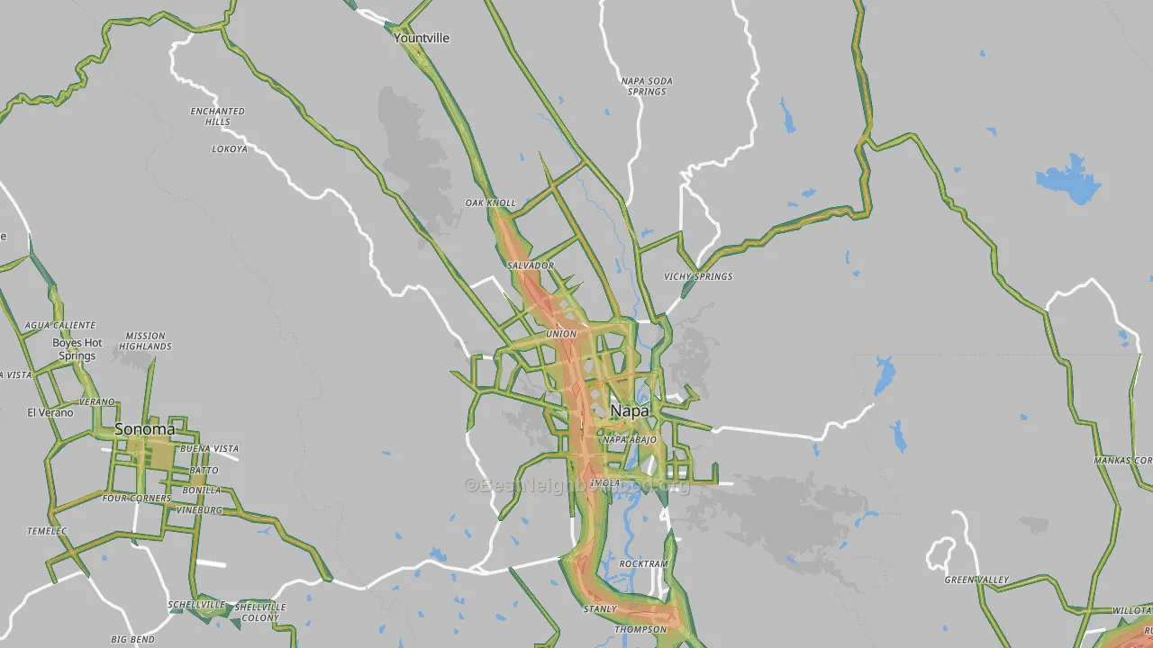 94558, CA Map of Noise Levels in 94558