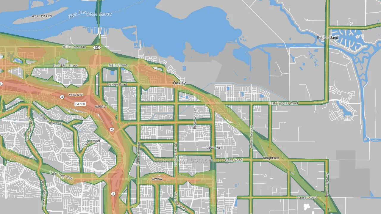 94561, CA Map of Noise Levels in 94561