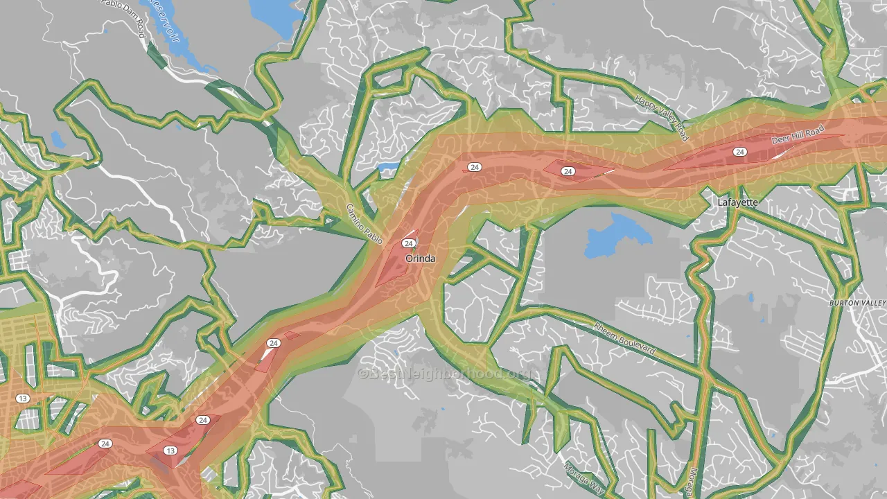 94563, CA Map of Noise Levels in 94563