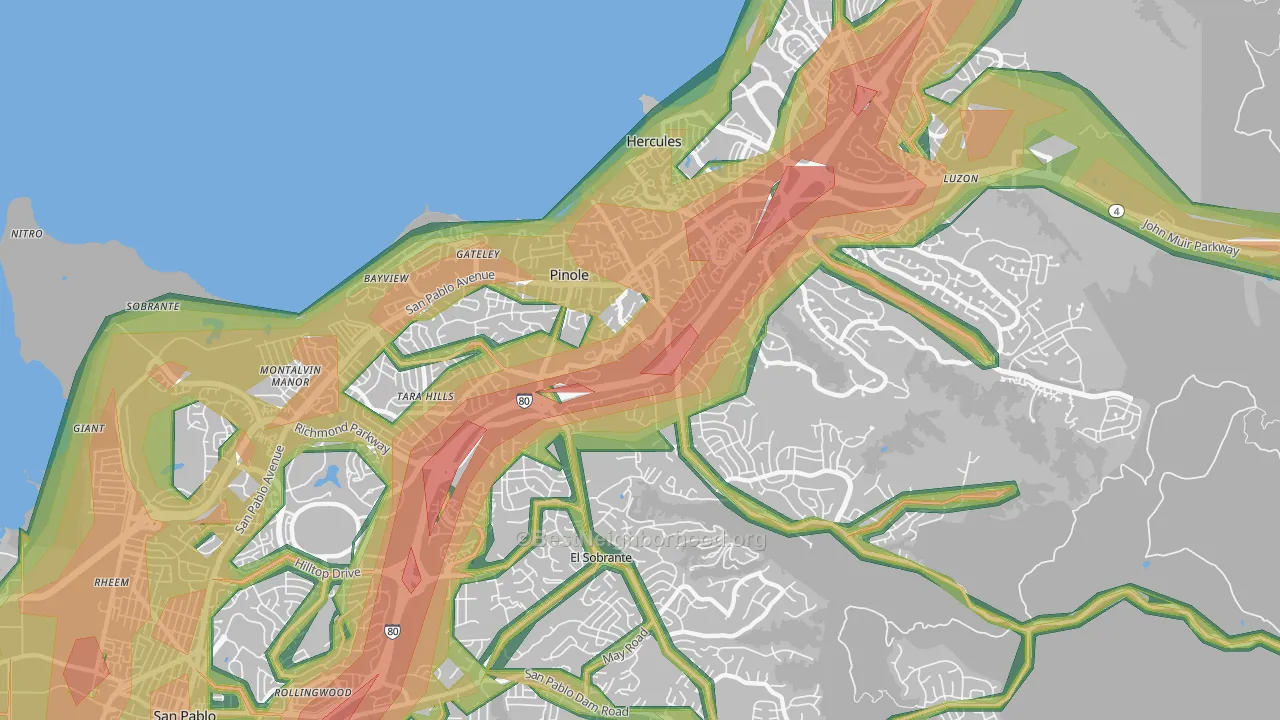94564, CA Map of Noise Levels in 94564