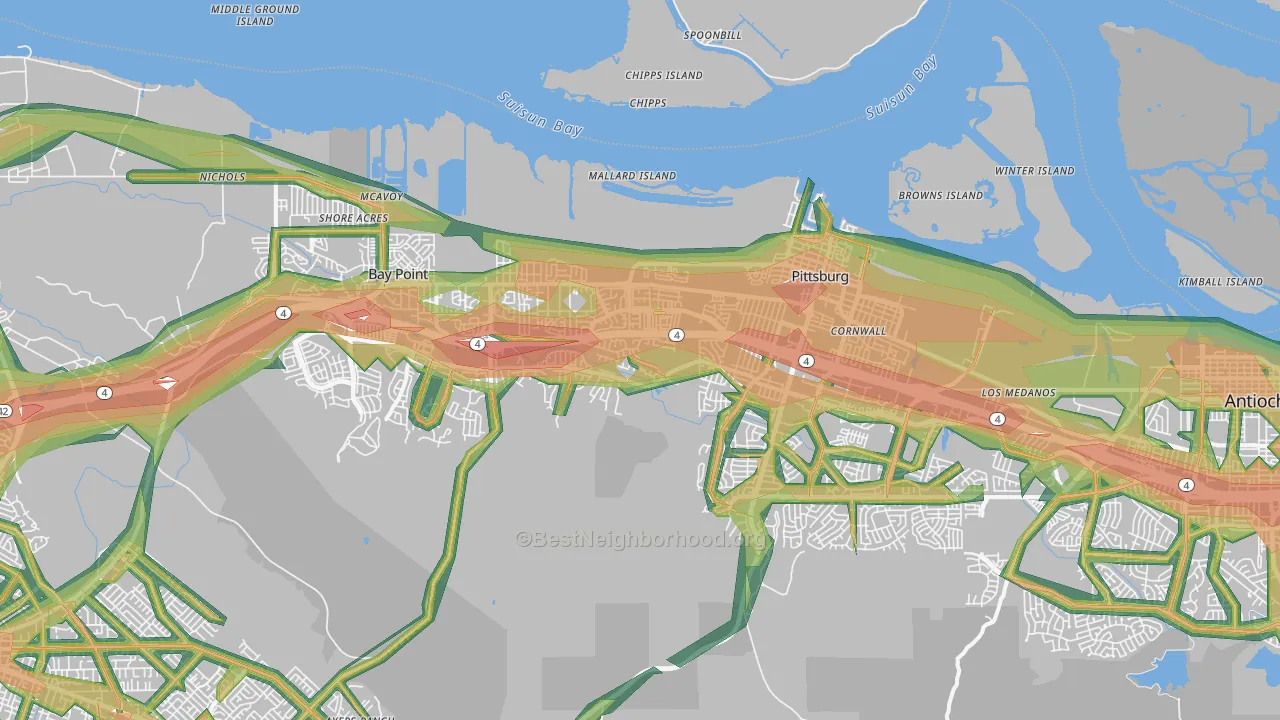 94565, CA Map of Noise Levels in 94565