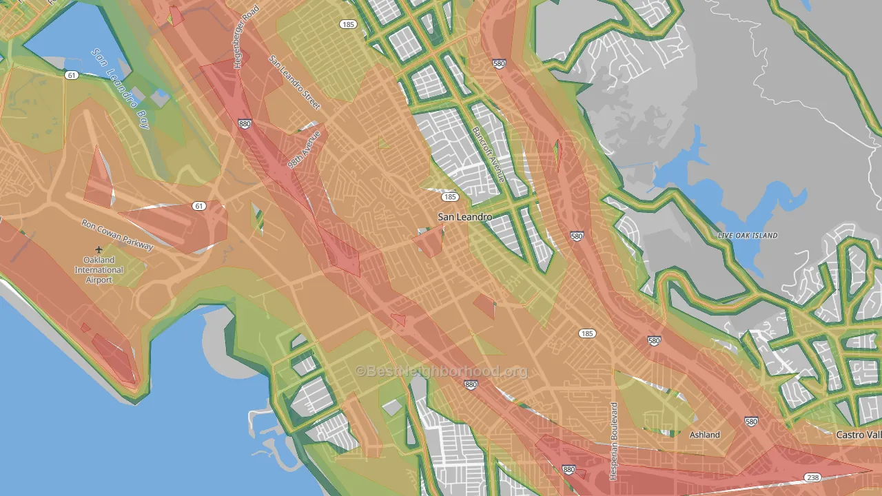 94577, CA Map of Noise Levels in 94577