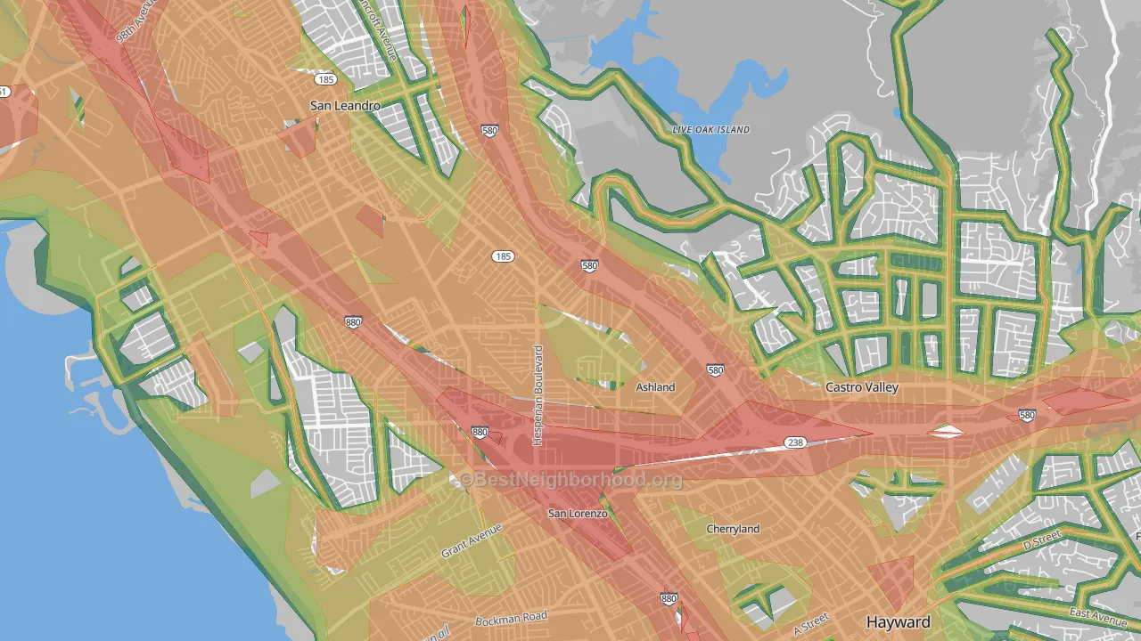 94578, CA Map of Noise Levels in 94578