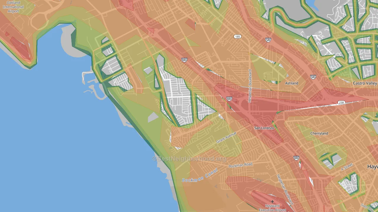94579, CA Map of Noise Levels in 94579