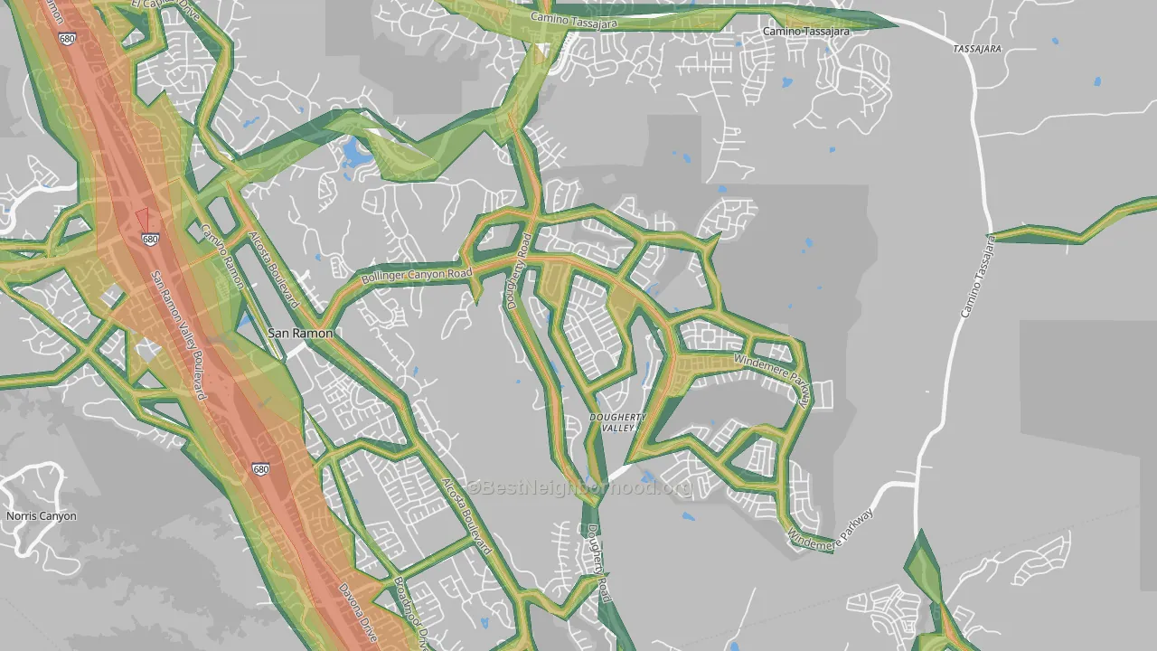 94582, CA Map of Noise Levels in 94582