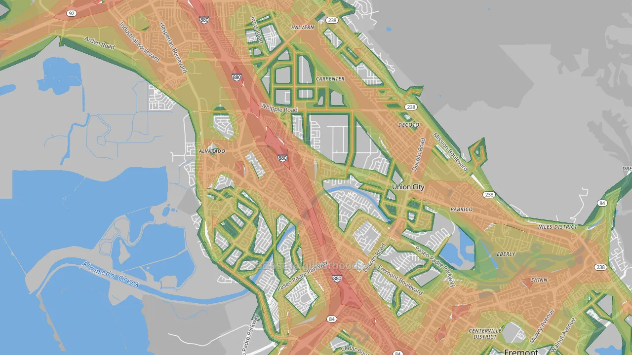 94587, CA Map of Noise Levels in 94587