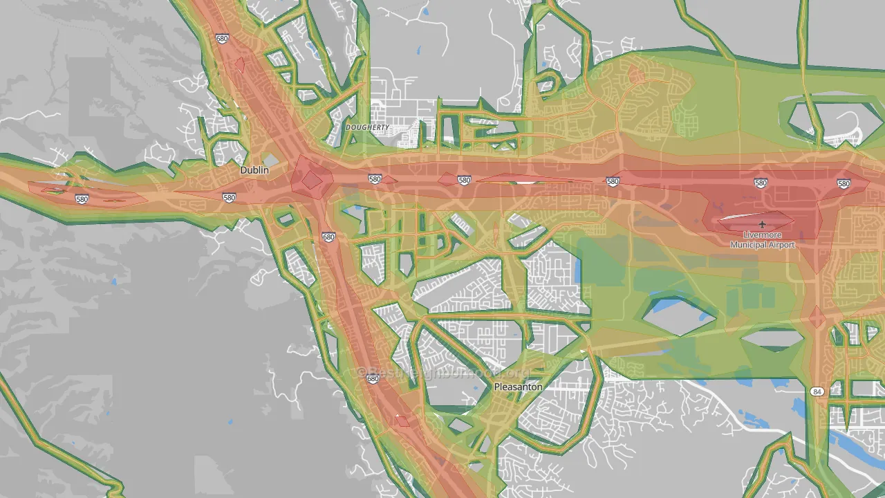 94588, CA Map of Noise Levels in 94588