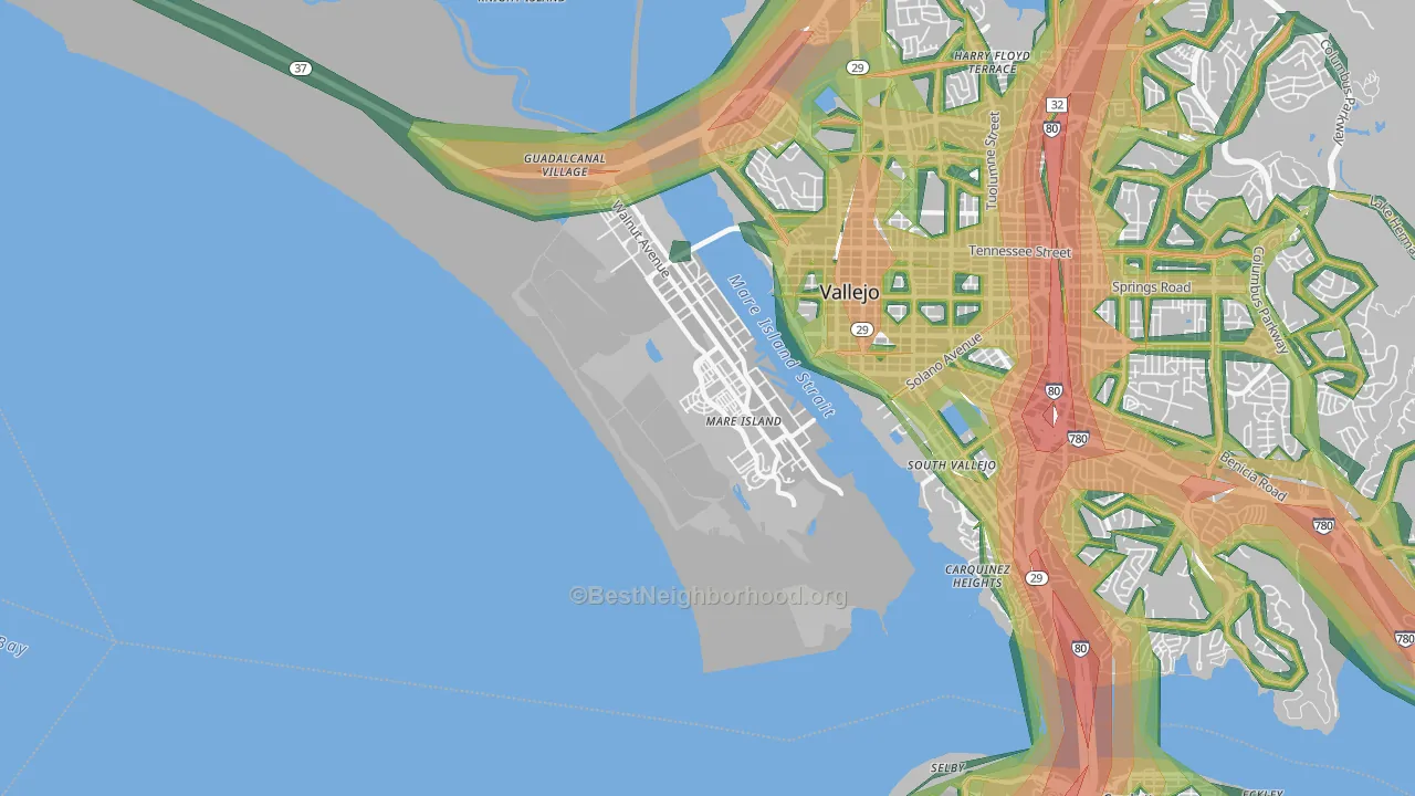 94592, CA Map of Noise Levels in 94592