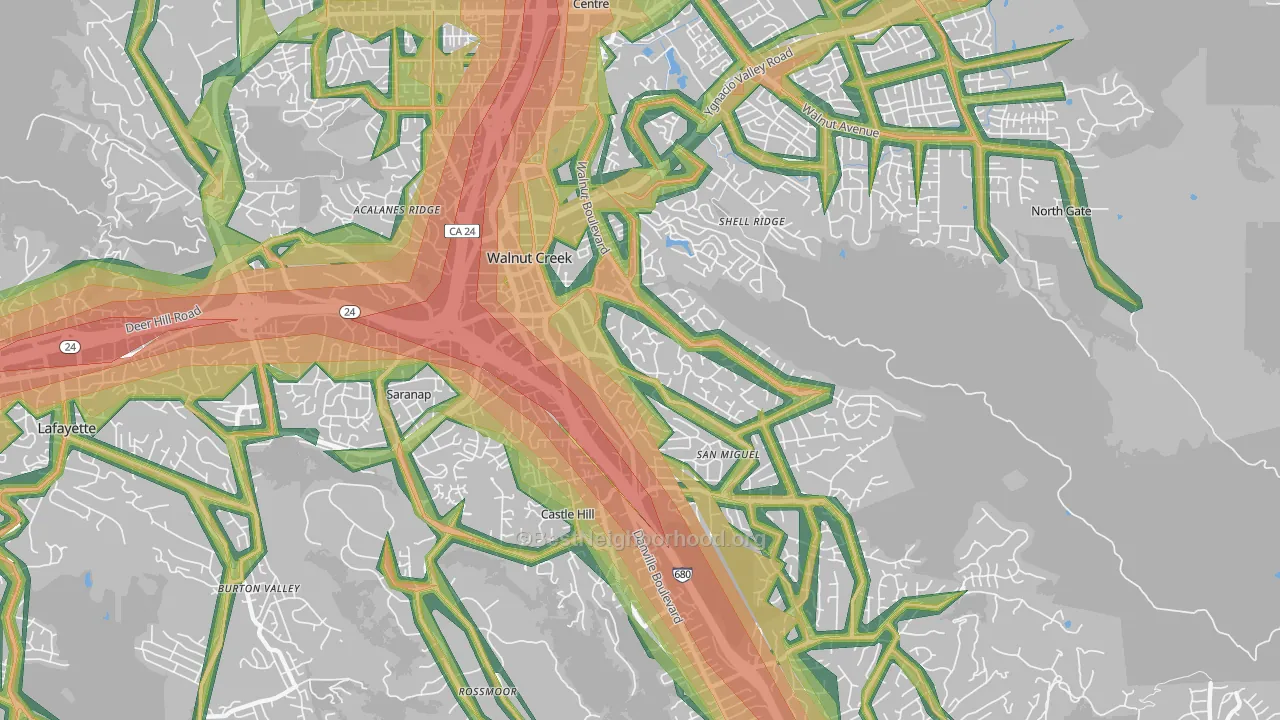 94596, CA Map of Noise Levels in 94596