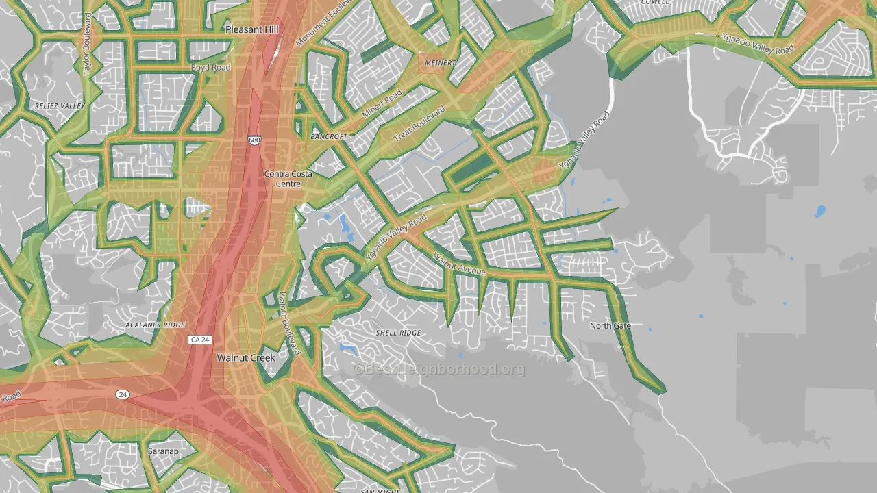 94598, CA Map of Noise Levels in 94598