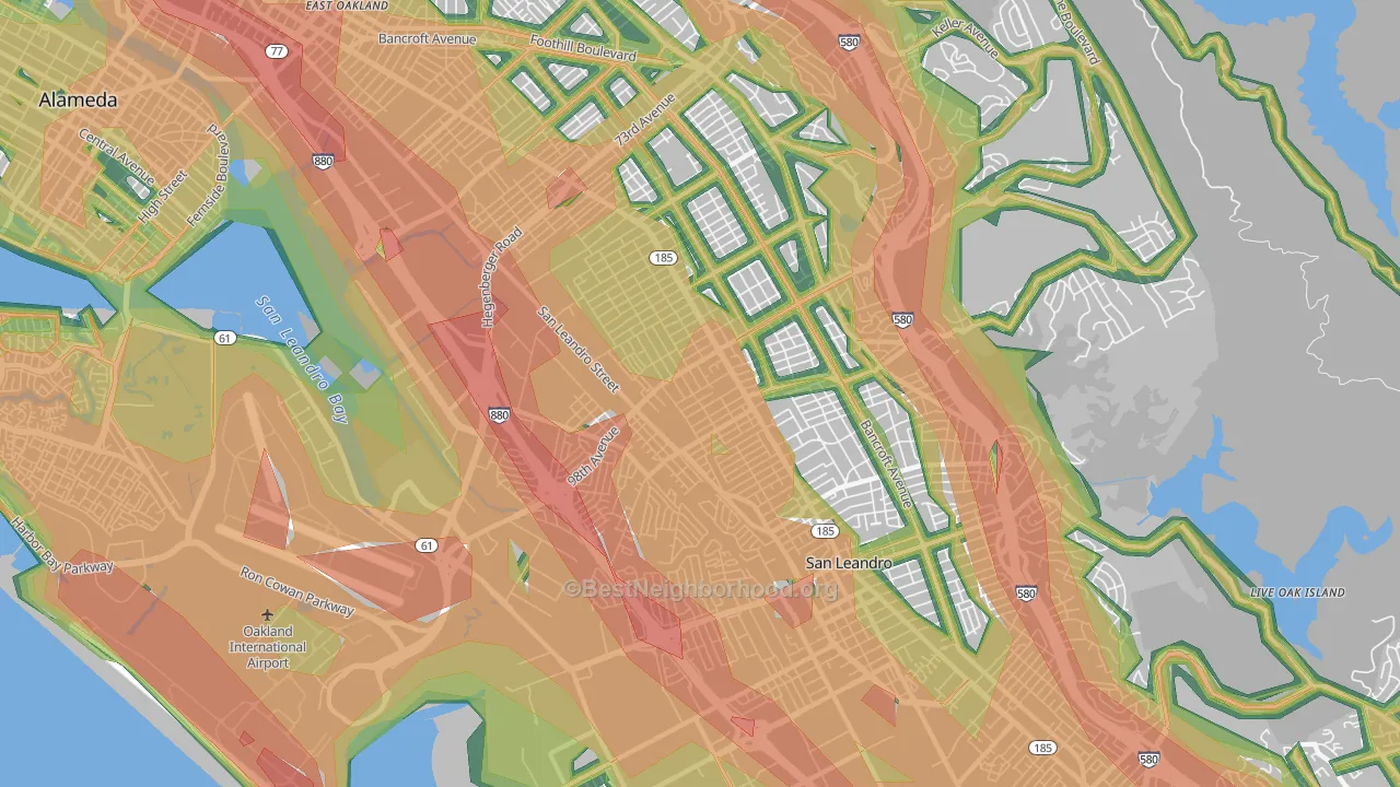 94603, CA Map of Noise Levels in 94603