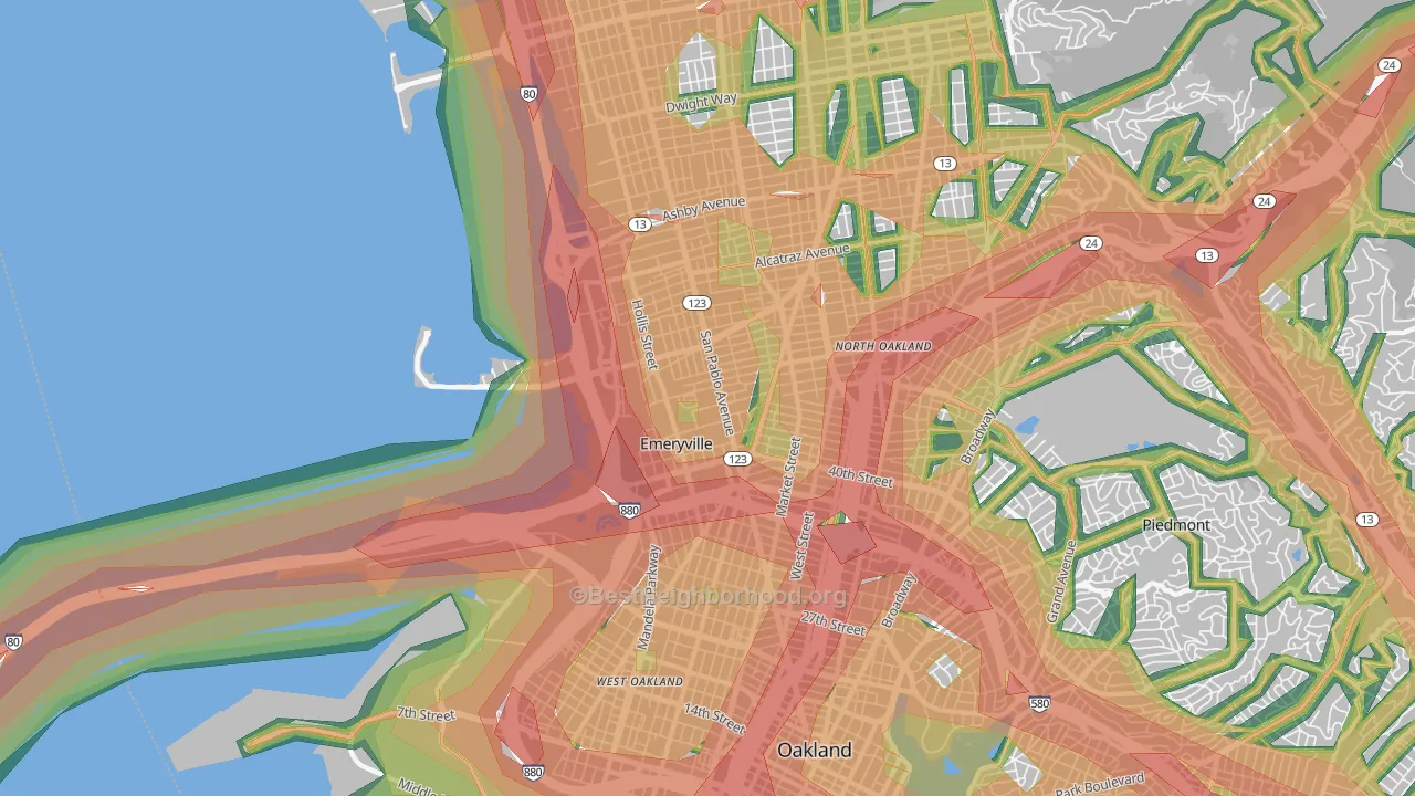 94608, CA Map of Noise Levels in 94608