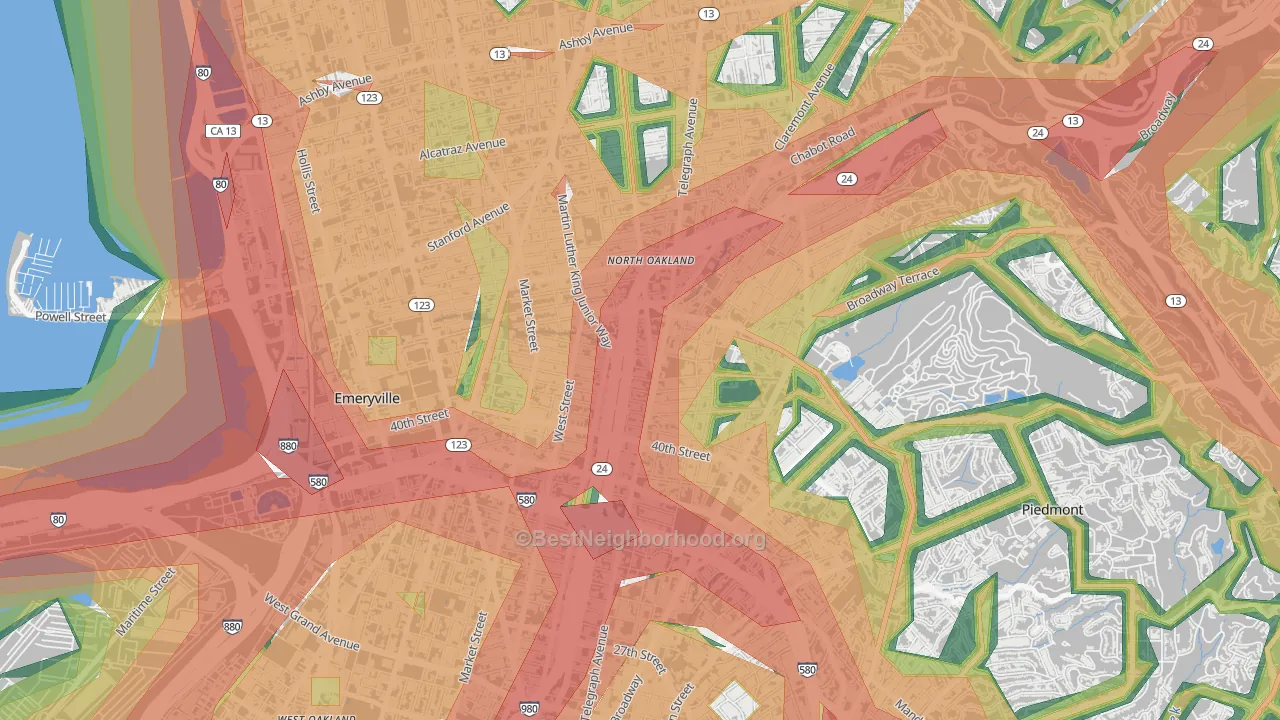94609, CA Map of Noise Levels in 94609