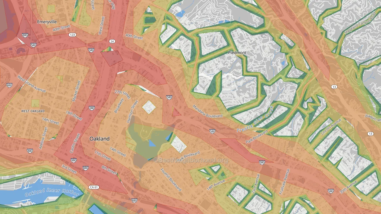 94610, CA Map of Noise Levels in 94610