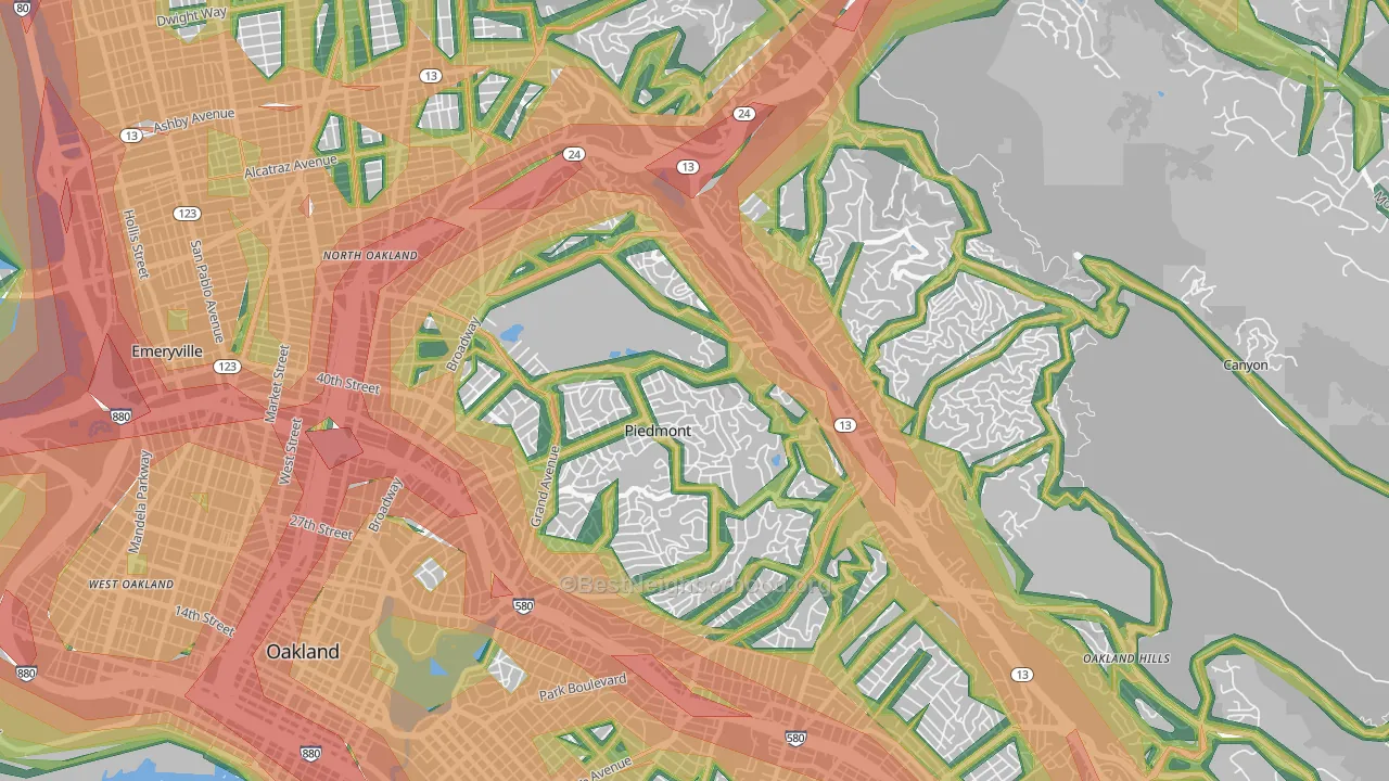 94611, CA Map of Noise Levels in 94611