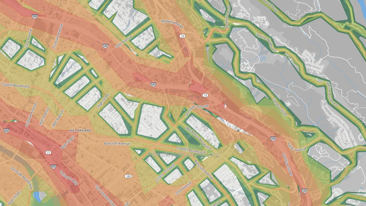 94613, CA Map of Noise Levels in 94613