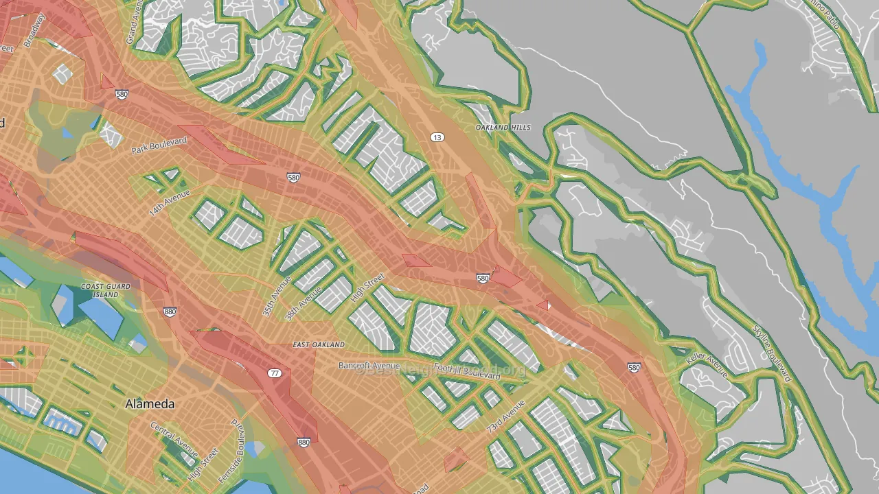 94619, CA Map of Noise Levels in 94619
