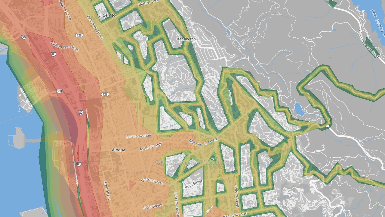 94707, CA Map of Noise Levels in 94707