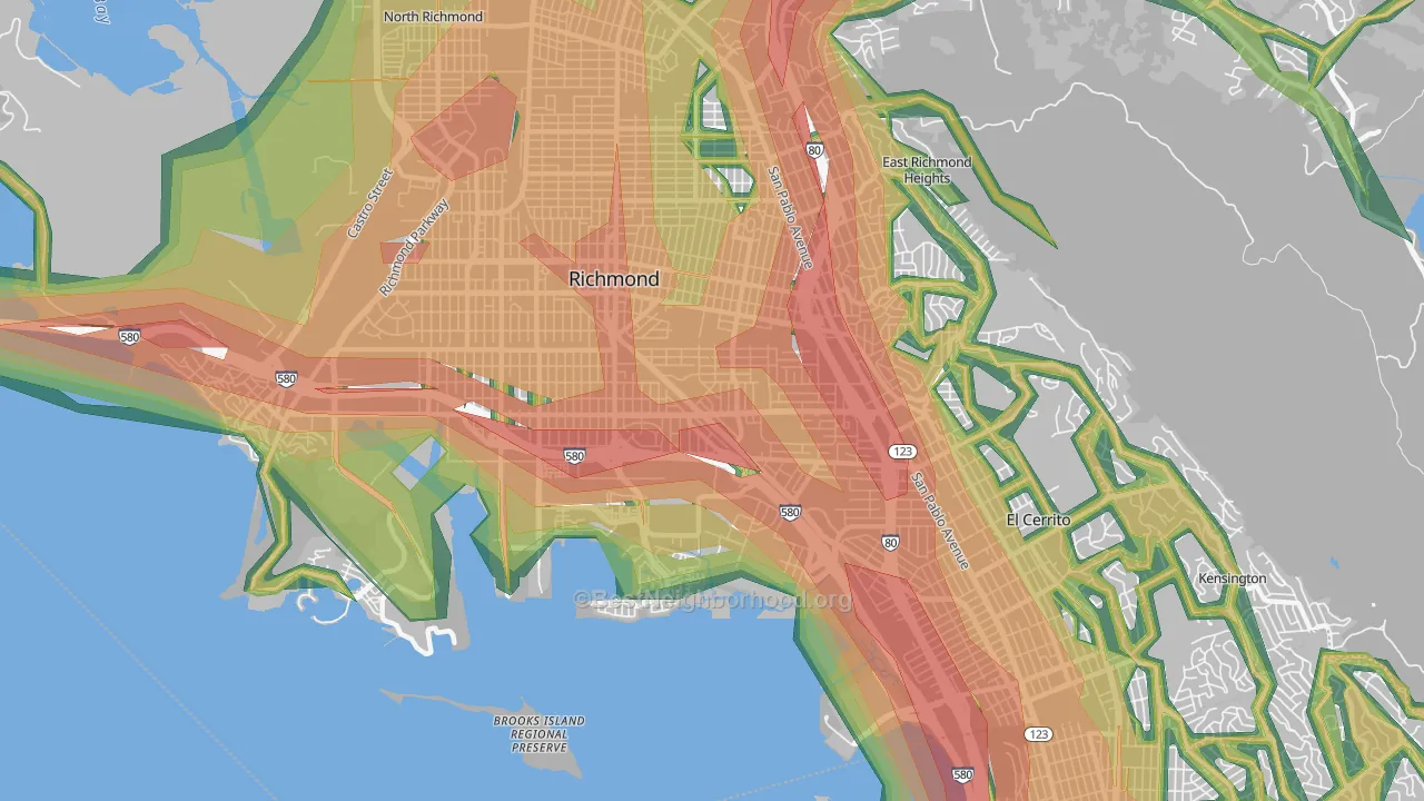 94804, CA Map of Noise Levels in 94804