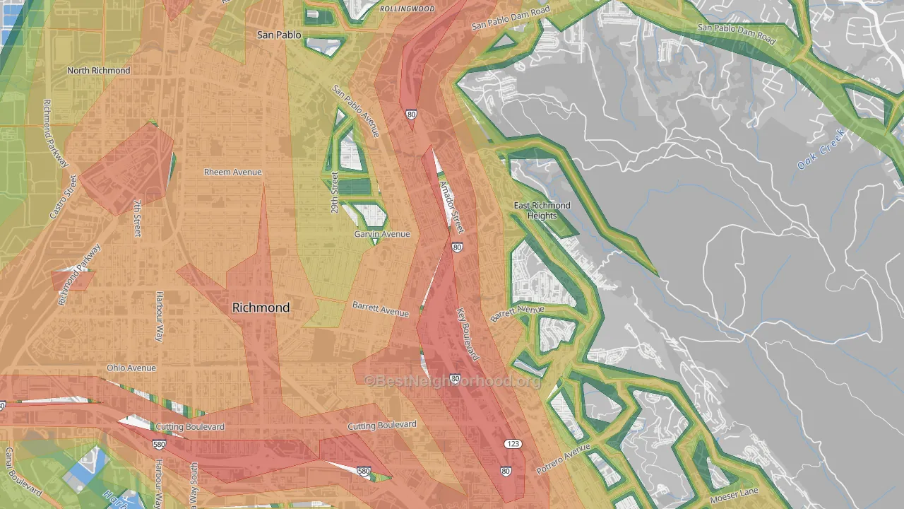 94805, CA Map of Noise Levels in 94805