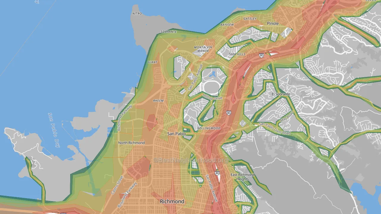 94806, CA Map of Noise Levels in 94806