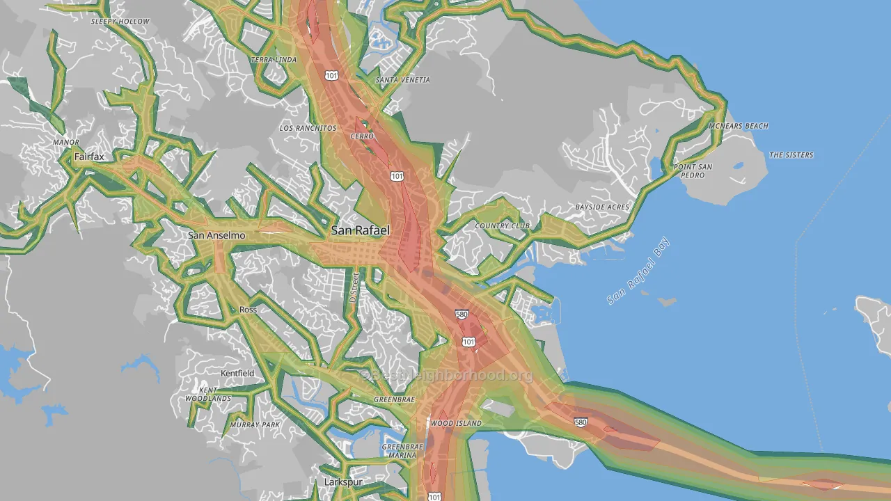 94901, CA Map of Noise Levels in 94901