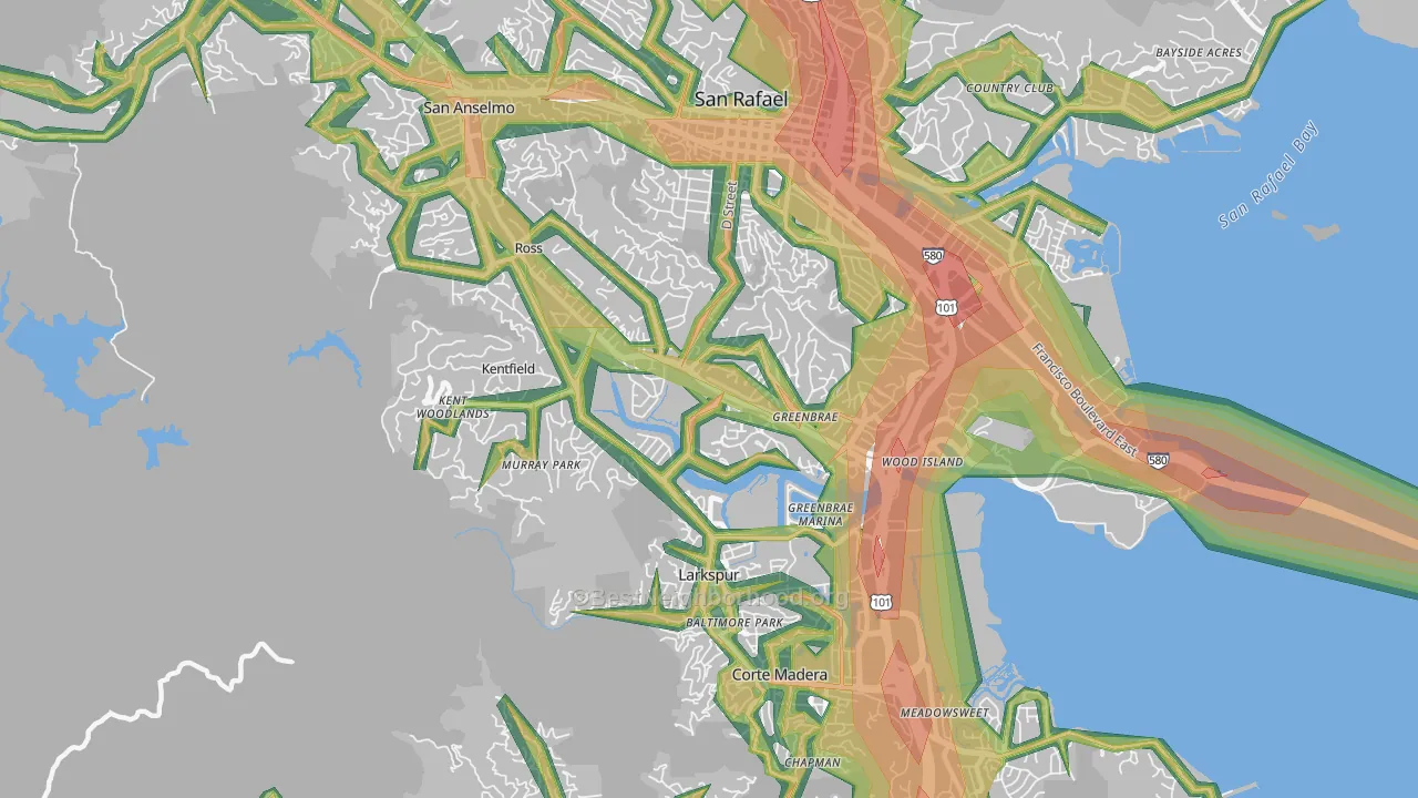 94904, CA Map of Noise Levels in 94904