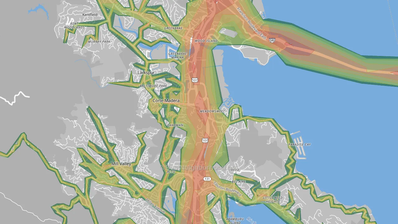 94925, CA Map of Noise Levels in 94925