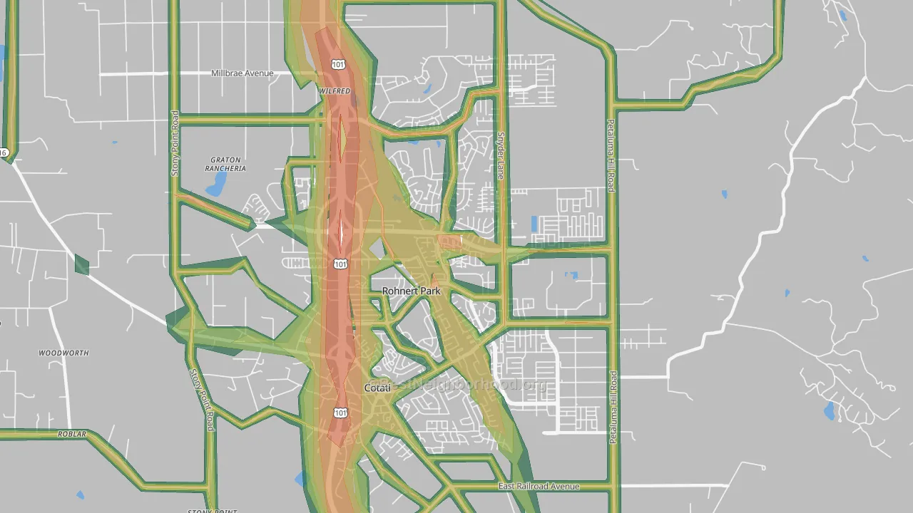 94928, CA Map of Noise Levels in 94928