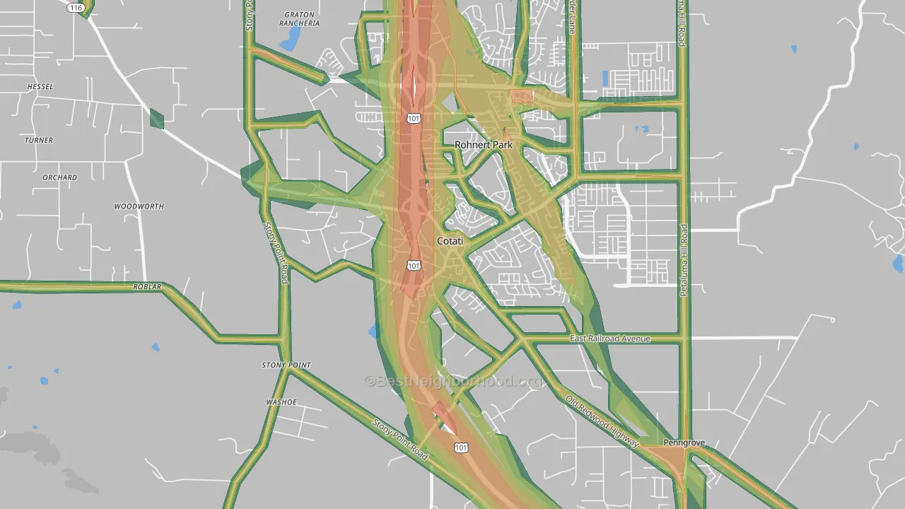 94931, CA Map of Noise Levels in 94931