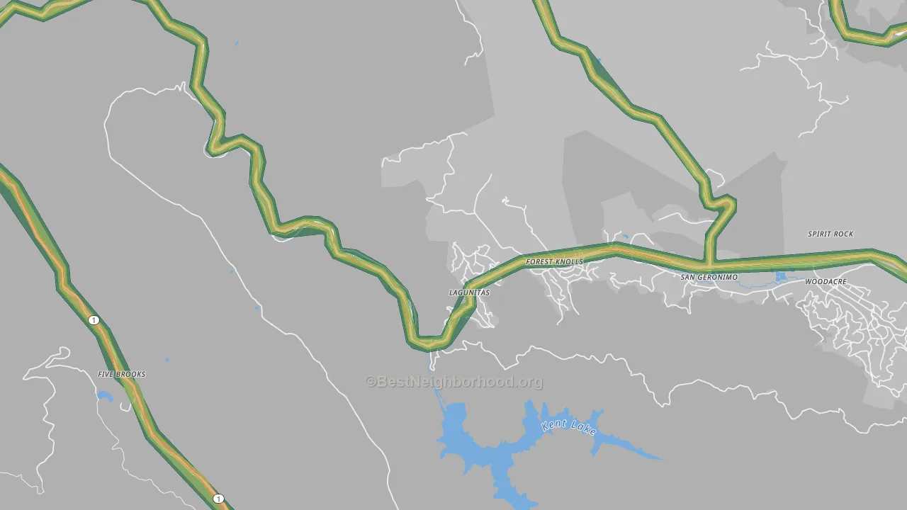 94938, CA Map of Noise Levels in 94938