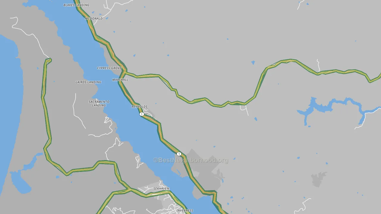 94940, CA Map of Noise Levels in 94940