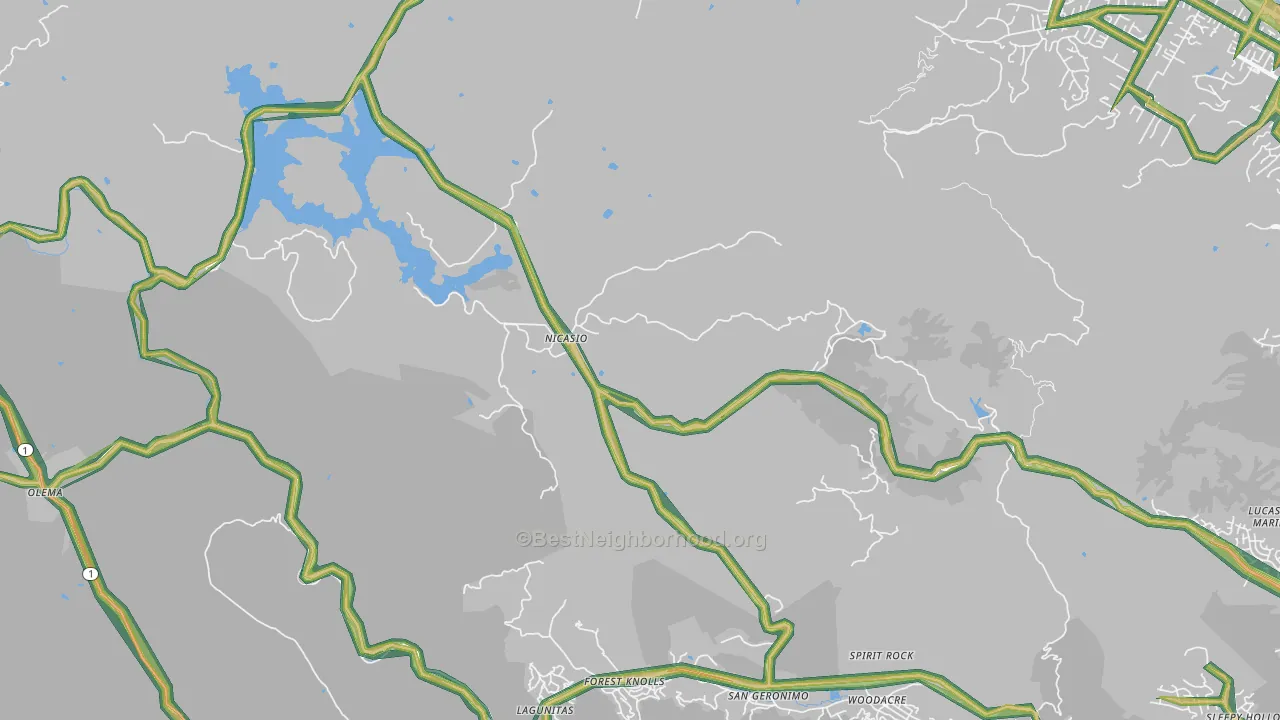 94946, CA Map of Noise Levels in 94946