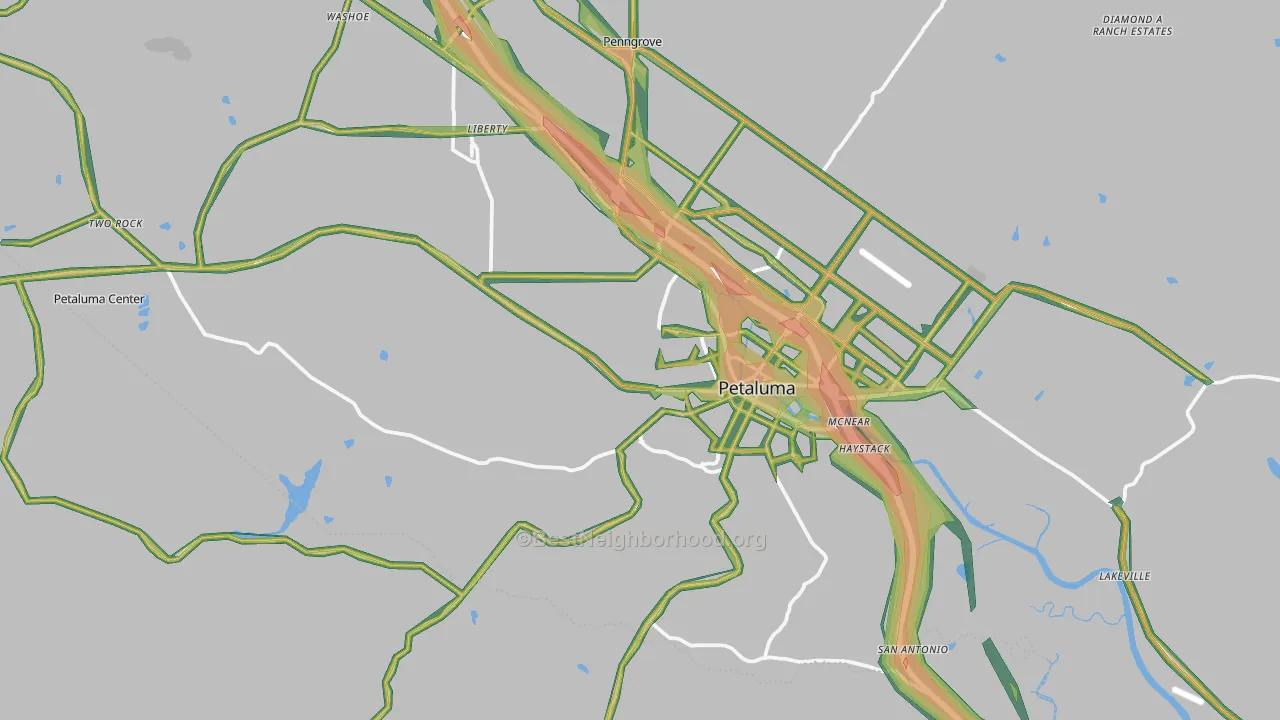 94952, CA Map of Noise Levels in 94952
