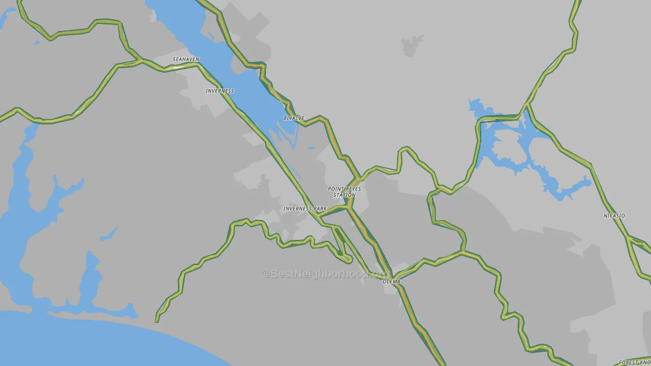 94956, CA Map of Noise Levels in 94956