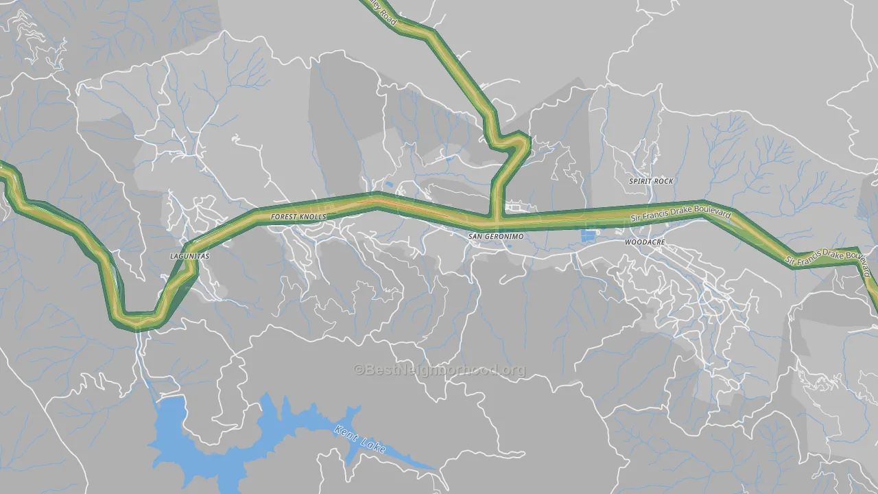 94963, CA Map of Noise Levels in 94963