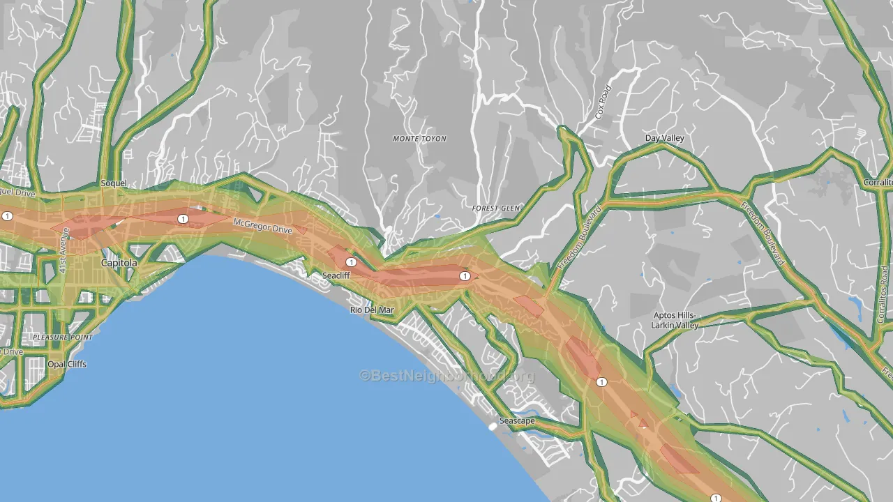 95003, CA Map of Noise Levels in 95003