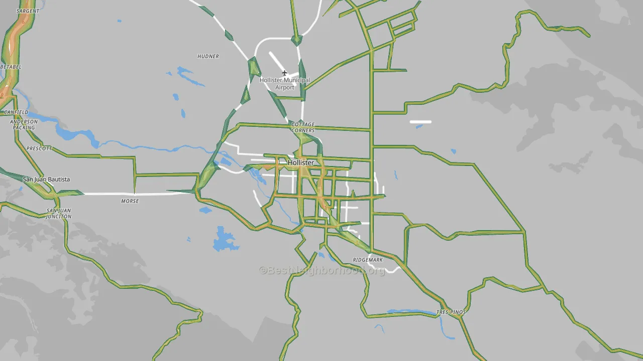 95023, CA Map of Noise Levels in 95023