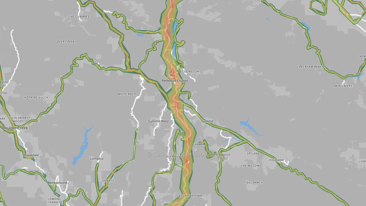 95033, CA Map of Noise Levels in 95033