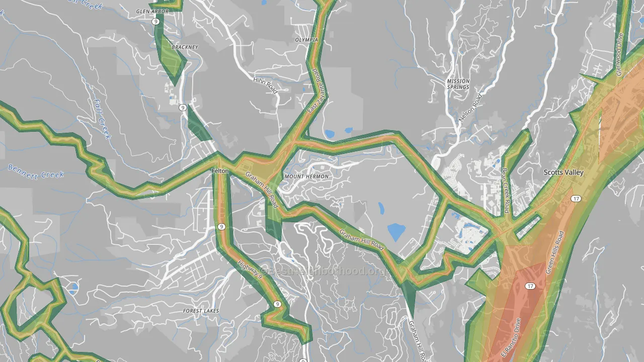 95041, CA Map of Noise Levels in 95041