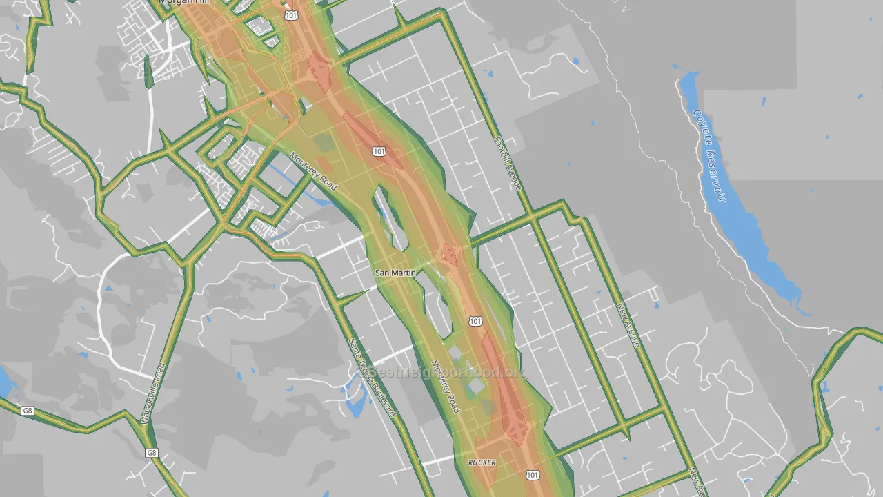 95046, CA Map of Noise Levels in 95046