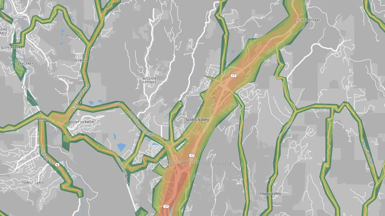 95066, CA Map of Noise Levels in 95066
