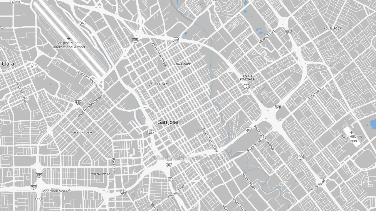 95112, CA Map of Noise Levels in 95112
