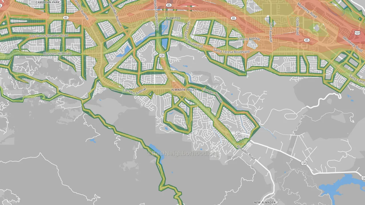95120, CA Map of Noise Levels in 95120