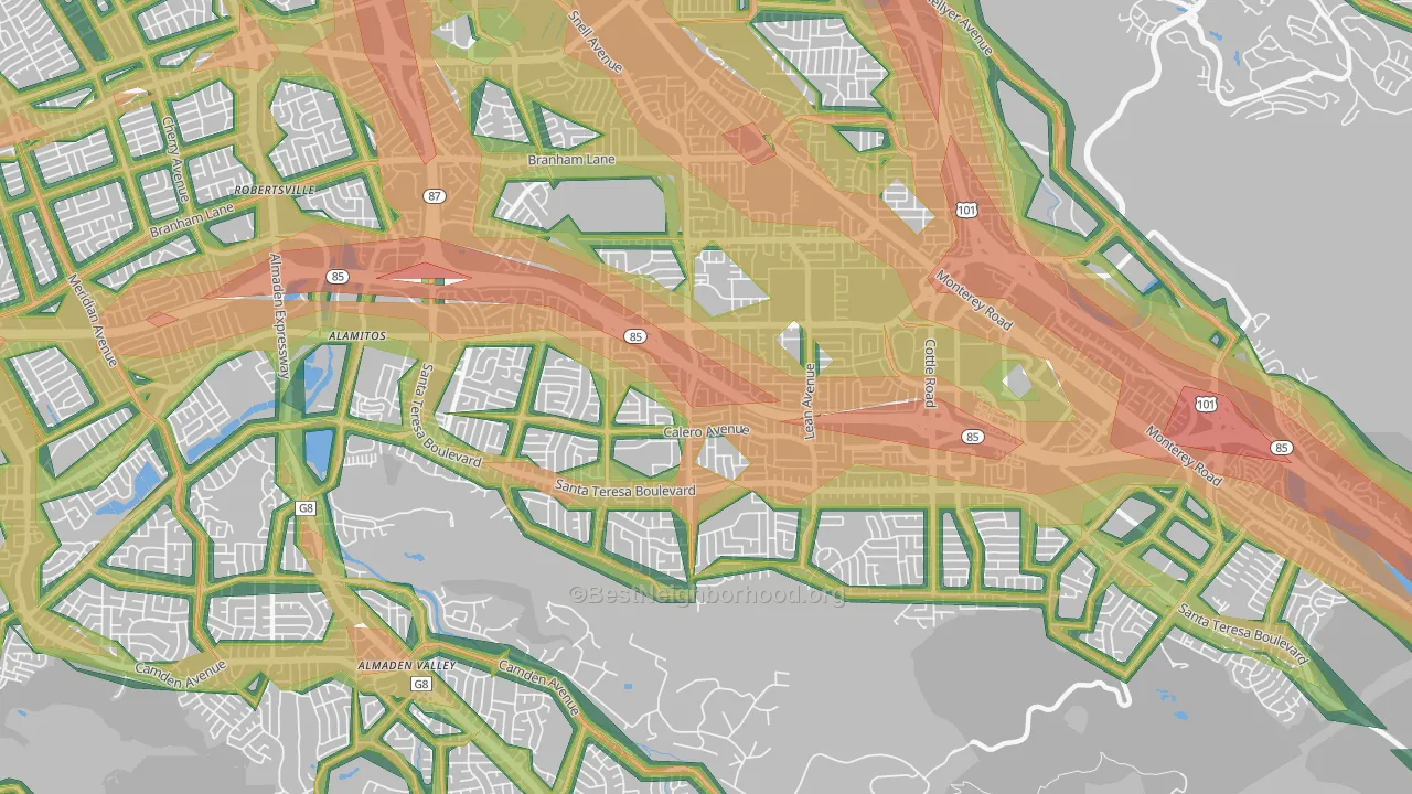 95123, CA Map of Noise Levels in 95123