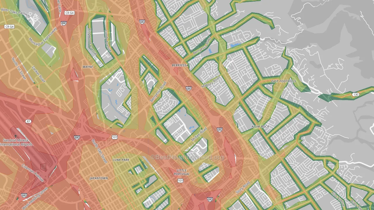 95133, CA Map of Noise Levels in 95133
